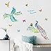 Peacock Wall Decal Peacock Wall Art Decor Bird Butterflies Flowers Decals for Home Decorations