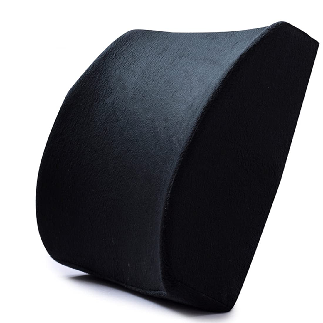 Ecloud Shop Back Cushion, Memory Foam Lumbar Support Pad, with Adjustable Strap, Comfortable and Skin-friendly, Suitable for Office Chair and Car Seats-Black