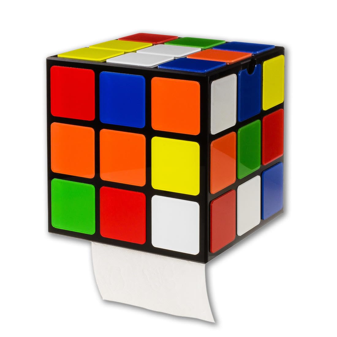 getDigital Magic Cube Toilet Paper Holder - Novelty Tissue Roll Dispenser with Lid and Storage Shelf for Your Mobile Phone - No Drilling or Wall-Mounted with Screws