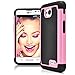 LG L70 Case, LG Optimus Exceed 2 Case, MagicMobile® [Dual Armor Series] Hybrid Impact Resistant LG L70 Shockproof Case Hard Plastic + Silicone Protective Cover for LG Optimus Realm [Black/Light Pink]