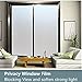 Soqool Privacy Window Film Frosted Window Vinyl Self Stick Window Film, Bathroom Privacy Film Sidelight Window Film Privacy Glass Film for Office/Home(White,17.7In. by 78.7In.)