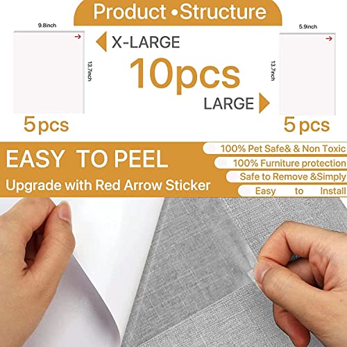 Furniture Protectors from Cats, Cat Scratch Deterrent Tape, 10 Pcs Double Sided Anti Scratching Sticky Tape, Training Tape - 5L (14\