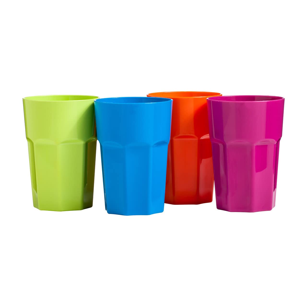 Premier Housewares Plastic Tumblers - Reusable Kids Cups in Multicolours, Set of 4 (440ml)