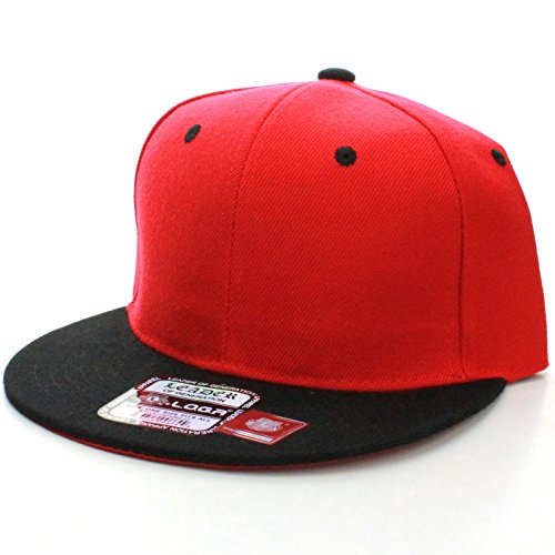 L.O.G.A. Plain Adjustable Snapback Hats Caps (Many Colors). Red/Black