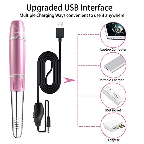 Nail Drill,Electric Nail Drill for Acrylic Nails,Efile Nail Drill Kit,Portable Gel Nail File Machine,Professional Manicure Nail Drill Set 20000rpm Pedicure Polishing Shape Tools