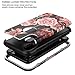 TIANLI Apple iPhone X Case,iPhone 10 Case Cute Flowers for Girls/Women Smooth Surface Three Layer Shockproof Protective Cover,Floral Black