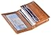 Outrip Genuine Leather Business Card Holder Name Card Case Credit Card Wallet with ID Window RFID Blocking (Brown)