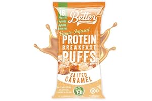BETTER THAN GOOD SNACKS Better Than Good Sweet Keto, Gluten-Free Salted Caramel Protein Puffs (0.88 Ounce 4-Pack) - Paleo, Low Sugar, Low Calorie, Diabetic Friendly Snacks | 16g Protein & 2 Servings of Fruits & Veggies