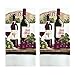 Lobyn Value Packs - Wine Lover’s Kitchen Set: 5 Pieces with Grape & Wine Bottle Motif, includes 2 Artistic Dish Towels, Oven Mitt, and 2 Quilted Potholders