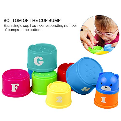 image for HuoBi 9 Pieces Stacking and Nesting Cups Early Learning Toys,Education