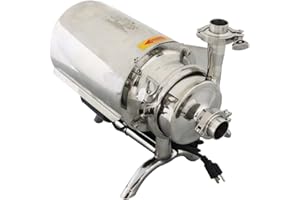 PreAsion 3T/H 110V 0.75KW Sanitary Centrifugal Pump - 304 Stainless Steel Food Grade Beverage Pump, 212°F Heat Resistant, for Dairy, Cosmetics & Chemical Liquid Transfer