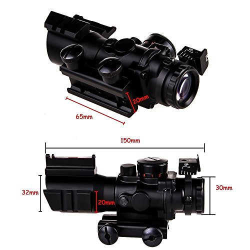 UUQ-Prism-4x32-RedGreenBlue-Triple-Illuminated-Rapid-Range-Reticle-Rifle-Scope-W-Top-Fiber-Optic-Sight-and-Weaver-Slots-12-Month-Warranty