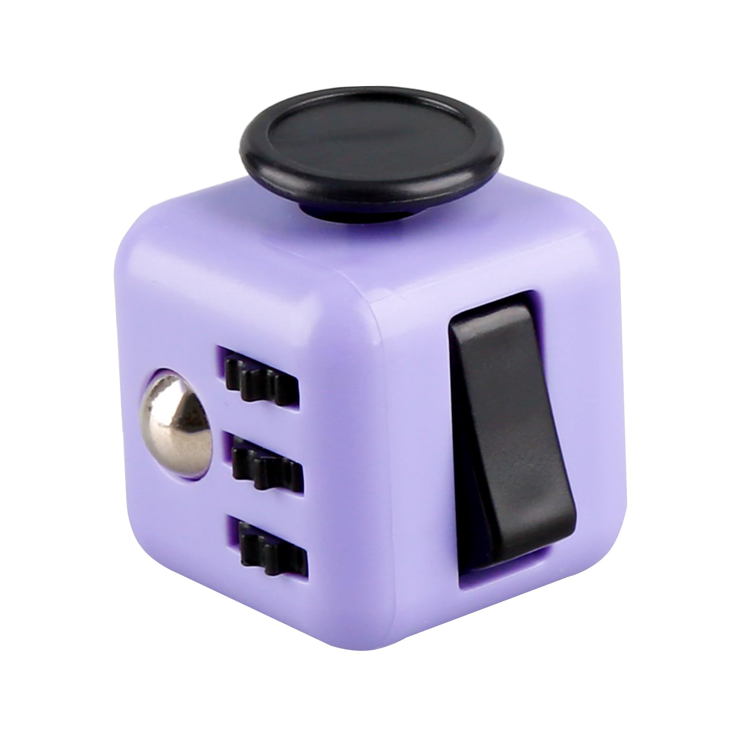Bojueshaw 6-Sided Stress Relief Sensory Toy for Anxiety,ADHD,Focus,Portable Finger Cube Toy for Office,Classroom,and Home(Purple)