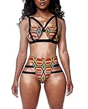 Womens African Print Inspired Two Piece Bathing Suit
