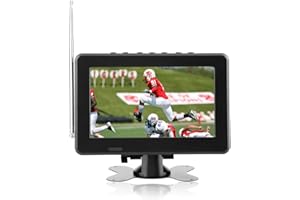 CICIGLOW Car Digital TV, 7in Digital TV FM Radio,Rechargeable Battery Powered Portable TV Support AV, Memory & MMC Card,USB with Remote Control and Stand Small for Car Kids Travel