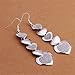 NYKKOLA Fashion Jewelry Beautiful 925 Silver Heart to Heart Pendant Hook Earrings