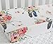 Baby Girl Floral Crib Bedding Floral Changing Pad Cover (Feather)