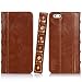E LV iPhone 6S Case, iPhone 6 Case Cover - PU Leather Book Style Wallet Flip Slim Case Cover for iPhone 6S / iPhone 6 with 1 Stylus and 1 Screen Protector - Brown