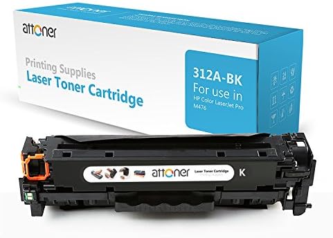 Attoner Compatible Toner Cartridge Replacement for HP 312A(CF380A)(Black), for Use In HP M476DW Printers