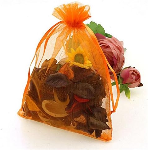 Ximkee Organza Wedding Party Favor Bags- Package of 100 (6"x9", Orange)