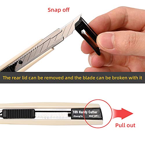 Retractable Box Cutter, 3 Pcs Lockable Utility Knives + 30 Pcs 30