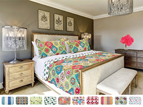 The CONNECTICUT HOME COMPANY Luxury Quilt Collection, Reversible, Top Choice by Decorators, Many Sizes and Patterns, All Season Weight, Machine Washable (Savannah - Twin)