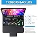 Beeasy iPad Pro 12.9 Case with Keyboard (Only fit 2018), Keyboard Case for iPad Pro 12.9 inch 2018 3rd Generation, with Pencil Holder &7 Colors Backlit, Black