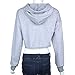 GBSELL Women Girl Hoodie Sweatshirt Crop Top Coat Sports Pullover Tops (Gray, S)
