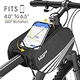 VUP Bike Front Frame Bag,Universal Bicycle Motorcycle Handlebar Bag,Top Tube Bike Bag with 360° Rotation Cell Phone Holder for iPhone Xs/XS MAX/XR/X/8/8P/7/7P/6S/6/5,Galaxy S9/8/7/6/Note,Nubia,Huawei