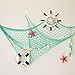 Bilipala Rustic Decorative Fishing Net Wall Decor Nautical Style Wall Hangings Ornaments, Aqua