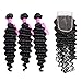 VRVOGUE Brazilian Deep Wave 3 Bundles 100% Human HairVRVOGUE Brazilian Deep Wave With Closure Unprocessed Virgin Hair Human 7A Grade Virgin Hair 4
