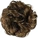 FESHFEN Messy Bun Hair Piece - Elastic Wavy Curly Hair Bun Scrunchies Extensions Synthetic Chignon Hairpieces for Women Girls, Medium Brown 1 PCS