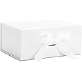 YACEYACE White Gift Box, 1Pcs Small Gift Box Bulk, Hard Gift Wrap Boxes with Lids for Presents Wrapping, Birthday, Wedding,9.4x6.8x4.1 inch