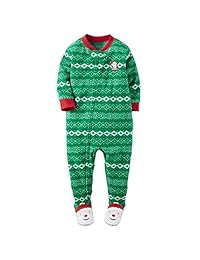 Carter 's Boys' One Piece forro polar Fair Isle Santa Sleeper