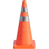 SIMAZO 1 Pack 28In Collapsible Traffic Safety Cones with Reflective Collar | Multi Purpose Pop Up Cones for Road Safety, Parking Lot, Driving and Sport Training