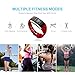 Fitness Tracker, Toprime Waterproof Activity Heart Rate Tracker Sleep Monitor Pedometer Watch, Smart Sport Bracelet for Android and IOS, Red