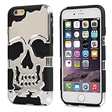 iPhone 6 Plus Case, Pasonomi® 3D Skull Style Dual Layer PC with Silicone Back Case Cover for iPhone 6 Plus 5.5 inch (Silver)