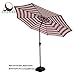 COBANA 9’ Patio Umbrella, Outdoor Table Market Umbrella with Push Button Tilt and Crank, 8 steel ribs, Red and White Stripes