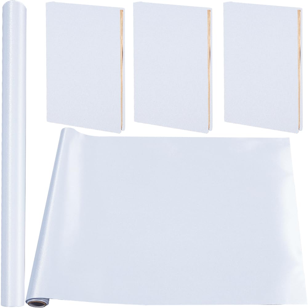 CRASPIRE 110 x 42cm White Book Cloth for Book Binding Nylon Fabric Surface Paper Backed A4-A8 Red Color Bookcover Books Album Scrapbooking DIY Covering Protector Bookcloth Bookbinding Supplies