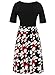 oxiuly Women's Elegant Floral Flare Knee Length Vintage Dress Evening Dinner Party Casual Swing Dresses with Pockets OX336 (S, Black + Red)