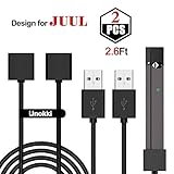 JDiction JUUL USB Charger Magnetic Charger USB Cable Fast Charging 2 Packs (2.6 Ft Long Each)
