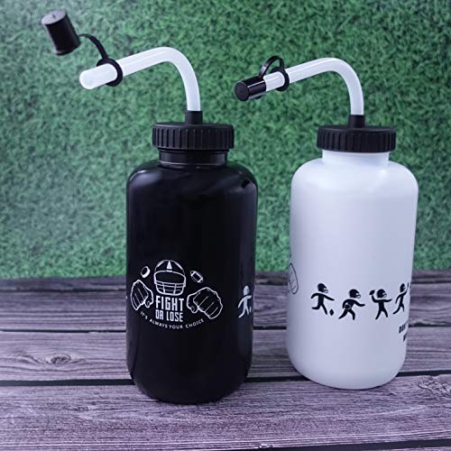 SolForis Hockey Water Bottles with Long Straw, Fit for Football Lacrosse Gym Sport, Plastic