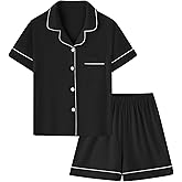 Umeyda Boys 100% Cotton Pajamas Set Kids Soft Short Sleeve Sleepwear 2 Pcs Button-Up Comfy Pjs Set for Ages 4-12