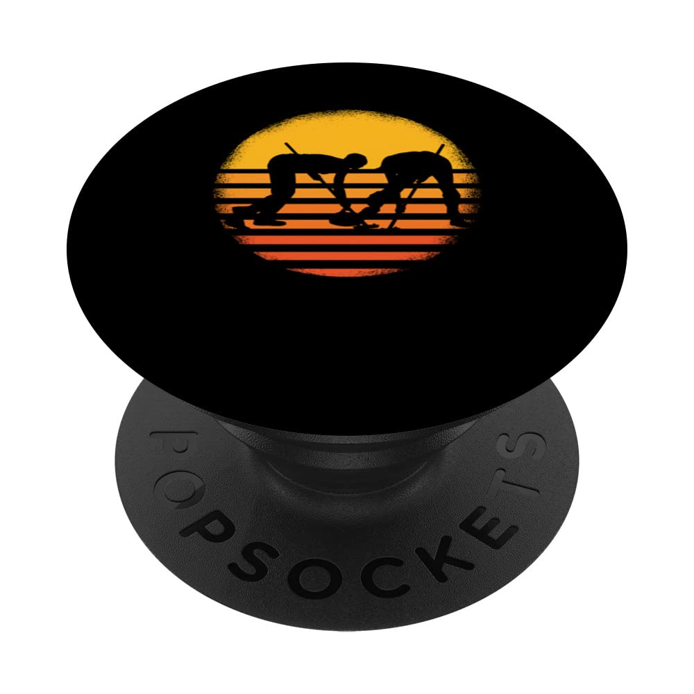 Retro Ice Curling Curler Curling Stone Curling Game Boules PopSockets Swappable PopGrip