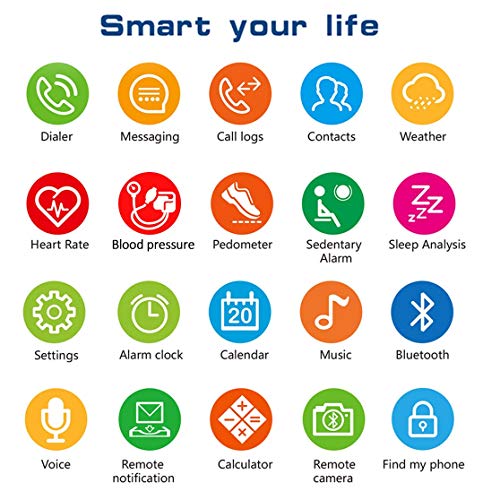Smart Watch Phone - Fitness Tracker with Heart Rate Blood Pressure Monitor for Men Women, Sport Watch with Pedometer, Activity GPS Tracker Calorie Sync Phone for Android Ios