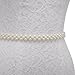 Remedios Ivory Pearls Bridal Wedding Sash with Organza Ribbon
