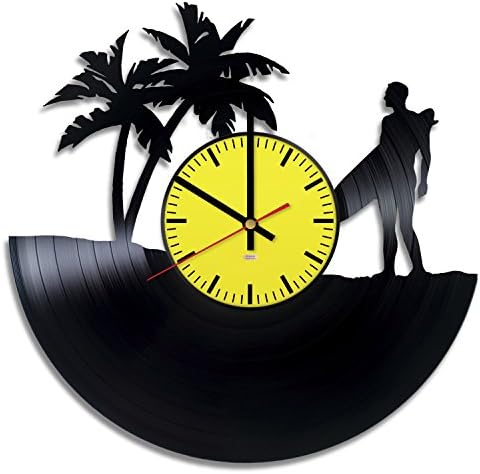 Surfer Boy Design Vinyl Record Wall Clock - Get unique home wall decor - Gift ideas for boys or men – Unique Modern Fan Art
