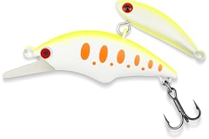 AQUAVEXIS 2in/0.2oz Squarebill Crankbait Fishing Lure - Dual Swimming Action Design with Small-to-Large Fish Transition System & Triple Grip Treble Hooks - Premium Freshwater Lure for Bass, Walleye, Pike