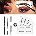 Eyebrow Stencil Shaper with 3 in 1 Eyebrow Pencil Powder Brush-Long Lasting Brow Pencil,Eyebrows Grooming Stencil Kit Reusable Styling Tool,36 Pcs