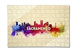 Sacramento, California - Skyline Abstract (12x18 Premium Acrylic Puzzle, 130 Pieces)